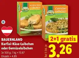 Lidl BAUERNLAND Karfiol-Käse-Laibchen oder Gemüse-Laibchen Angebot