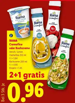 Lidl RAMA Cremefine oder Kochcreme Angebot