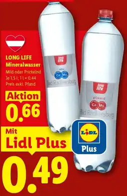 Lidl LONG LIFE Mineralwasser Angebot