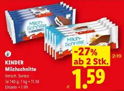 Lidl KINDER Milchschneite Angebot