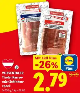 Lidl WIESENTALER Tiroler Karree oder Schinkenspeck Angebot