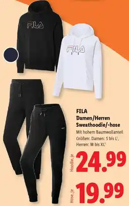 Lidl FILA Damen/Herren Sweathoodie/-hose Angebot