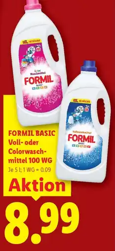Lidl FORMIL BASIC Voll- oder Colorwasch-mittel 100 WG Angebot