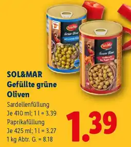 Lidl Sol&Mar Gefüllte grüne Oliven Angebot