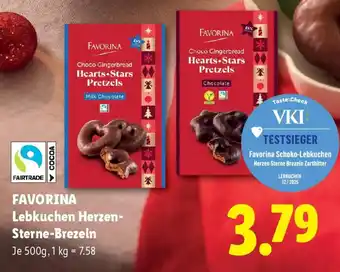 Lidl Favorina Lebkuchen Herzen-Sterne-Brezeln Angebot