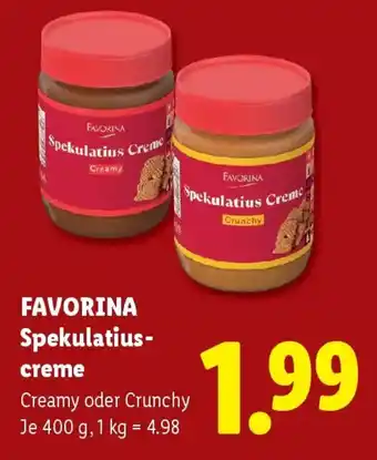 Lidl Favorina Spekulatius-Creme Angebot