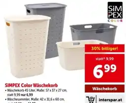 Interspar SIMPEX Color Wäschekorb Angebot