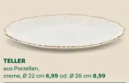 Bellaflora Teller aus Porzellan, creme Angebot