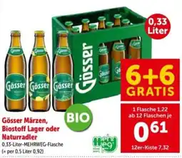 Interspar Gösser Märzen, Biostoff Lager oder Naturradler Angebot