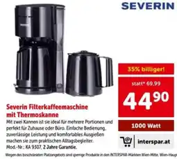 Interspar Severin Filterkaffeemaschine mit Thermoskanne Angebot