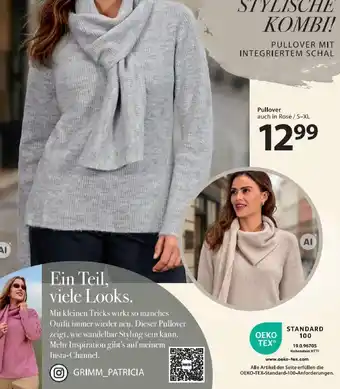 Pullover mit integriertem Schal