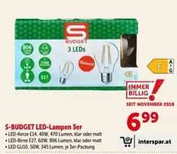 Interspar S-Budget LED-Lampen Angebot