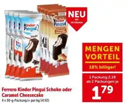 Interspar Ferrero Kinder Pinguí Schoko oder Caramel Cheesecake Angebot
