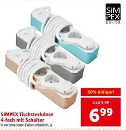 Interspar SIMPEX Tischsteckdose 4-fach mit Schalter Angebot