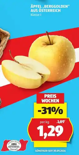 Hofer Äpfel ,,berggolden" aus österreich Angebot