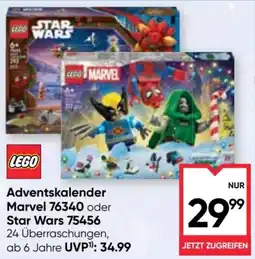 Maximarkt LEGO Adventskalender Marvel 76340 oder Star Wars 75456 Angebot