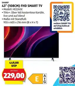 Hofer Sharp 43" (108cm) FHD Smart TV Angebot