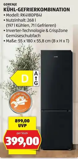 Hofer Gorenje Kühl-Gefrierkombination Angebot