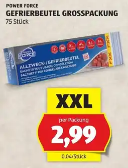 Hofer Power Force Gefrierbeutel Grosspackung Angebot