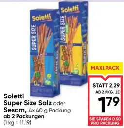 Maximarkt Soletti Super Size Salz oder Sesam Angebot