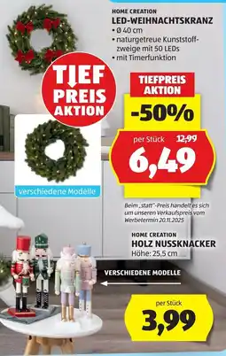 Hofer Home Creation LED-Weihnachtskranz Angebot