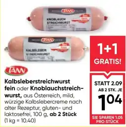 Maximarkt TANN Kalbsleberstreichwurst Angebot