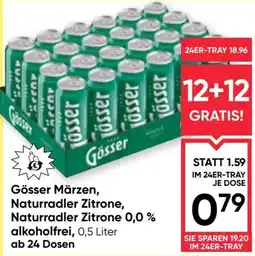 Maximarkt Gösser Märzen, Naturradler Zitrone, Naturradler Zitrone 0,0 % alkoholfrei Angebot