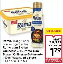 Maximarkt Rama Culinesse oder Rama zum Braten Butternote Angebot