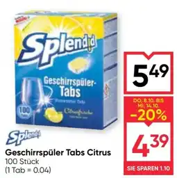 Maximarkt Splendid Geschirrspüler Tabs Citrus Angebot