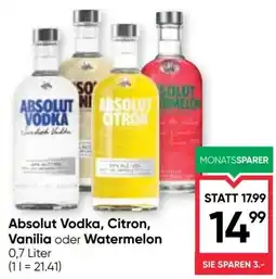 Maximarkt Absolut Vodka, Citron, Vanilla oder Watermelon Angebot