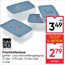 Maximarkt SimPex Color Frischhaltedose Angebot