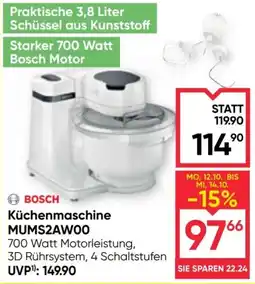Maximarkt Bosch Küchenmaschine MUMS2AW00 Angebot