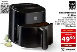 Interspar SimPex Basic Heißluftfritteuse Angebot