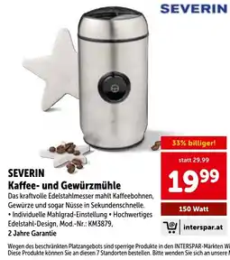 Interspar SEVERIN Kaffee- und Gewürzmühle Angebot