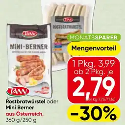 Spar TANN Rostbratwürstel oder Mini Berner Angebot