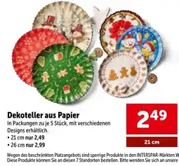 Interspar Dekoteller aus Papier Angebot