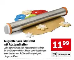 Interspar Teigroller aus Edelstahl mit Abstandhalter Angebot