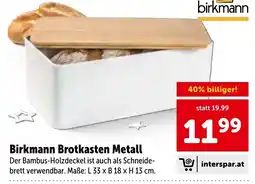 Interspar Birkmann Brotkasten Metall Angebot