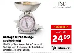 Interspar Analoge Küchenwaage aus Edelstahl Angebot