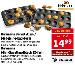 Interspar Birkmann Bärentatzen-/Madeleine-Backform Angebot