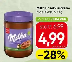 Spar Milka Haselnusscreme Angebot