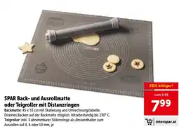 Interspar SPAR Back- und Ausrollmatte oder Teigroller mit Distanzringen Angebot