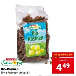 Interspar Natur pur Bio-Rosinen Angebot
