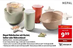 Interspar Mepal Rührbecher mit Deckel, Seiher oder Rührschüssel Angebot