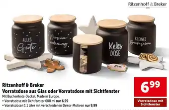 Ritzenhoff & Breker Vorratsdose aus Glas oder Vorratsdose mit Sichtfenster