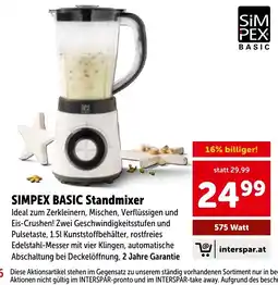 Interspar SIMPEX BASIC Standmixer Angebot