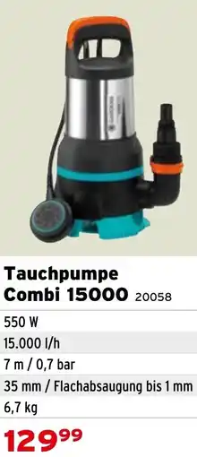 Salzburger Lagerhaus Gardena Tauchpumpe Combi 15000 Angebot