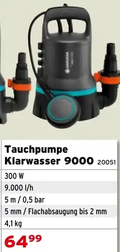 Salzburger Lagerhaus Gardena Tauchpumpe Klarwasser 9000 Angebot