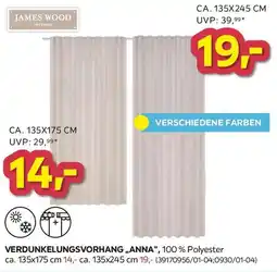 Möbelix JAMES WOOD Verdunklungsvorhang „Anna" Angebot