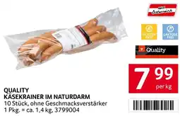 Transgourmet Quality Käsekrainer im Naturdarm Angebot